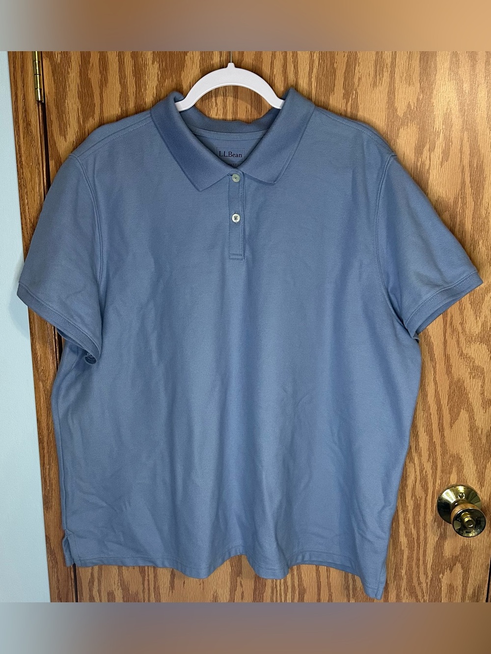 Women’s LL Bean Light Blue Relaxed Fit Polo 100 % Cotton Size 3X